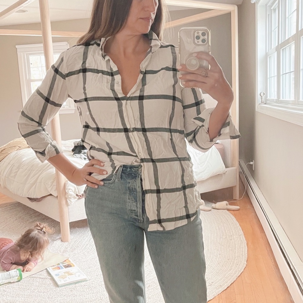 H&M. Plaid Button Down Shirt